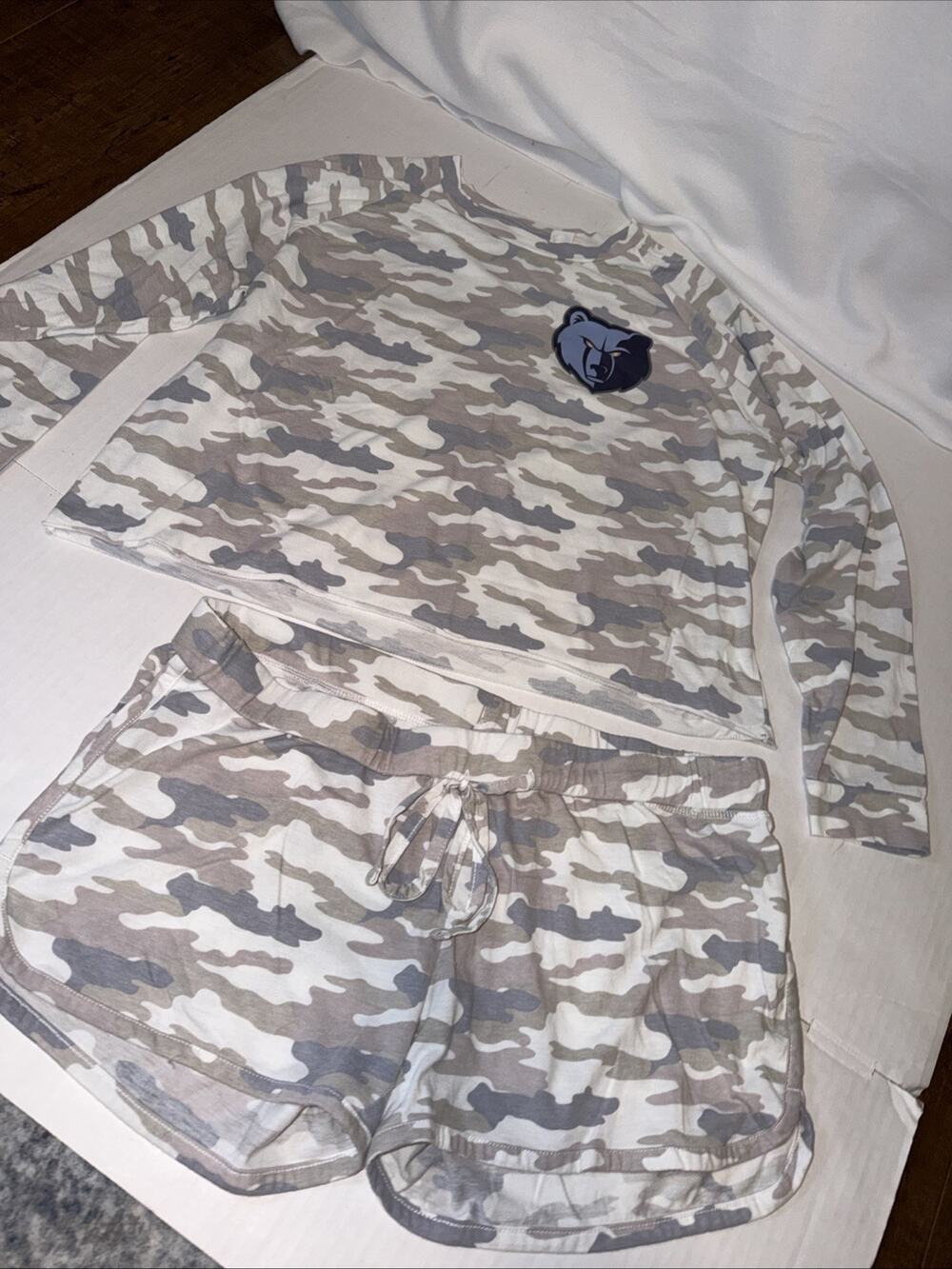 Memphis Grizzlies Concepts Sport Cream Camo 2 Piece Womens Large Sleepset